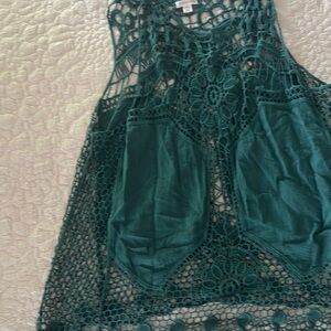 Green Crochet Sleeveless Top